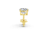 14K Yellow Gold 1.03 Carat Round Moissanite Stud Earrings