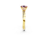 Yellow gold Round Cut Morganite Engagement Ring with Side Stone Accents and Four-Prong Setting_29