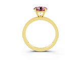 Yellow gold Round Cut Morganite Milgrain Pavé Engagement Ring with Four-Prong Setting_3
