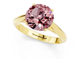 Yellow gold Round Cut Morganite Solitaire Engagement Ring with Cathedral Setting and Four-Prong Mount_25