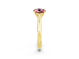 Yellow gold Round Cut Morganite Solitaire Engagement Ring with Cathedral Setting and Four-Prong Mount_26