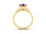 Yellow gold Round Cut Morganite Solitaire Engagement Ring with Cathedral Setting and Four-Prong Mount_27