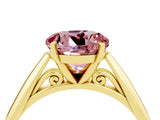 Yellow gold Round Cut Morganite Solitaire Engagement Ring with Cathedral Setting and Four-Prong Mount_28