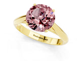Yellow gold Round Cut Morganite Solitaire Engagement Ring with Cathedral Setting and Four-Prong Mount_31