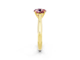 Yellow gold Round Cut Morganite Solitaire Engagement Ring with Cathedral Setting and Four-Prong Mount_32