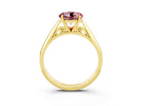 Yellow gold Round Cut Morganite Solitaire Engagement Ring with Cathedral Setting and Four-Prong Mount_33