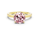 Yellow gold Round Cut Morganite Solitaire Engagement Ring with Classic Band and Four-Prong Setting_24