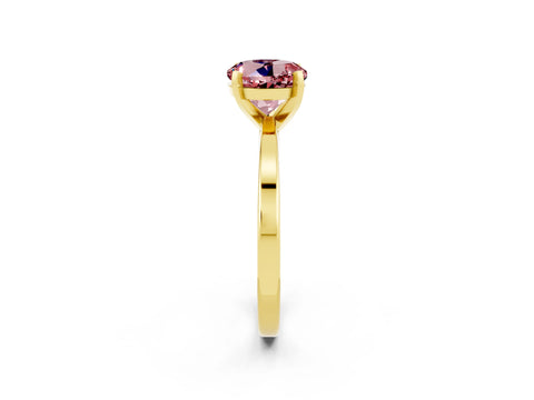 Yellow gold Round Cut Morganite Solitaire Engagement Ring with Classic Band and Four-Prong Setting_26