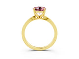 Yellow gold Round Cut Morganite Solitaire Engagement Ring with Classic Band and Four-Prong Setting_27