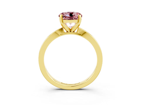 Yellow gold Round Cut Morganite Solitaire Engagement Ring with Classic Band and Four-Prong Setting_27