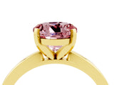 Yellow gold Round Cut Morganite Solitaire Engagement Ring with Classic Band and Four-Prong Setting_28