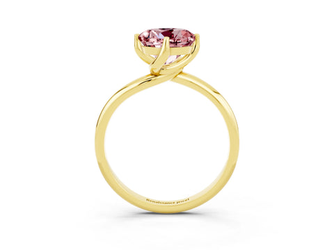 Yellow gold Round Cut Morganite Solitaire Engagement Ring with Four-Prong Setting and Classic Band_15