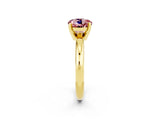 Yellow gold Round Cut Morganite Solitaire Engagement Ring with Round Band and Four-Prong Setting_2