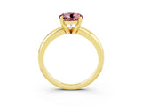 Yellow gold Round Cut Morganite Solitaire Engagement Ring with Round Band and Four-Prong Setting_3