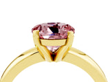 Yellow gold Round Cut Morganite Solitaire Engagement Ring with Round Band and Four-Prong Setting_4