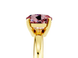 Yellow gold Round Cut Morganite Solitaire Engagement Ring with Round Band and Four-Prong Setting_5
