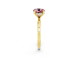 Yellow gold Round Cut Morganite Solitaire Ring with Thin Band and Four-Prong Setting_14