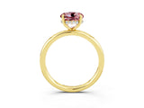 Yellow gold Round Cut Morganite Solitaire Ring with Thin Band and Four-Prong Setting_15