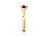 Yellow gold Round Cut Morganite Solitaire Twist Band Prong Setting Ring_48