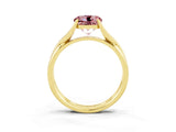 Yellow gold Round Cut Morganite Solitaire Twist Band Prong Setting Ring_49