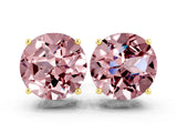 Yellow gold Round Cut Morganite Stud Earrings_18