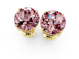 Yellow gold Round Cut Morganite Stud Earrings_19