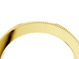 Yellow gold Round Cut Pavé Diamond Contour Band with Milgrain Detailing_8