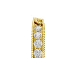 Yellow gold Round Cut Pavé Diamond Contour Band with Milgrain Detailing_9