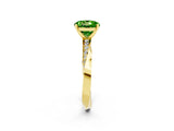 Yellow gold Round Cut Peridot Engagement Ring with Side Stone Accents and Four-Prong Setting_29