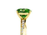 Yellow gold Round Cut Peridot Engagement Ring with Side Stone Accents and Four-Prong Setting_65