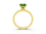 Yellow gold Round Cut Peridot Milgrain Pavé Engagement Ring with Four-Prong Setting_3