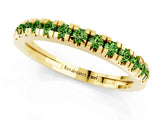Yellow gold Round Cut Peridot Pavé Set Thin Band_1