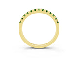Yellow gold Round Cut Peridot Pavé Set Thin Band_3