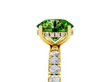 Yellow gold Round Cut Peridot Pave Band Solitaire Ring with Four-Prong Setting_29