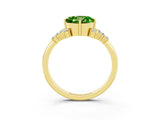 Yellow gold Round Cut Peridot Ring with Side Stones and Four-Prong Setting_39