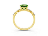Yellow gold Round Cut Peridot Scattered Round Accent Ring with Prong Setting_15