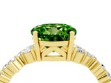 Yellow gold Round Cut Peridot Scattered Round Accent Ring with Prong Setting_16