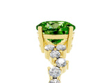 Yellow gold Round Cut Peridot Scattered Round Accent Ring with Prong Setting_17