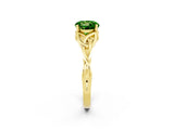 Yellow gold Round Cut Peridot Solitaire Celtic Knot Ring with Four-Prong Setting_14