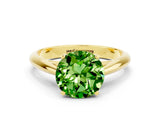 Yellow gold Round Cut Peridot Solitaire Engagement Ring with Cathedral Setting and Four-Prong Mount_24