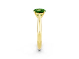 Yellow gold Round Cut Peridot Solitaire Engagement Ring with Cathedral Setting and Four-Prong Mount_26