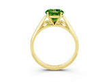 Yellow gold Round Cut Peridot Solitaire Engagement Ring with Cathedral Setting and Four-Prong Mount_27