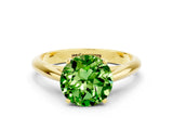 Yellow gold Round Cut Peridot Solitaire Engagement Ring with Cathedral Setting and Four-Prong Mount_30