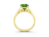 Yellow gold Round Cut Peridot Solitaire Engagement Ring with Cathedral Setting and Four-Prong Mount_33