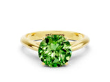 Yellow gold Round Cut Peridot Solitaire Engagement Ring with Cathedral Setting and Four-Prong Mount_72