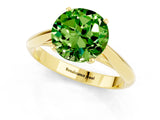 Yellow gold Round Cut Peridot Solitaire Engagement Ring with Cathedral Setting and Four-Prong Mount_73