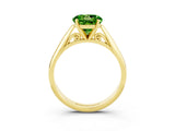 Yellow gold Round Cut Peridot Solitaire Engagement Ring with Cathedral Setting and Four-Prong Mount_75