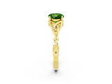 Yellow gold Round Cut Peridot Solitaire Engagement Ring with Celtic Knot Band and Four-Prong Setting_2