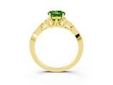 Yellow gold Round Cut Peridot Solitaire Engagement Ring with Celtic Knot Band and Four-Prong Setting_3