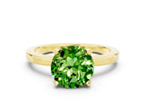 Yellow gold Round Cut Peridot Solitaire Engagement Ring with Classic Band and Four-Prong Setting_24